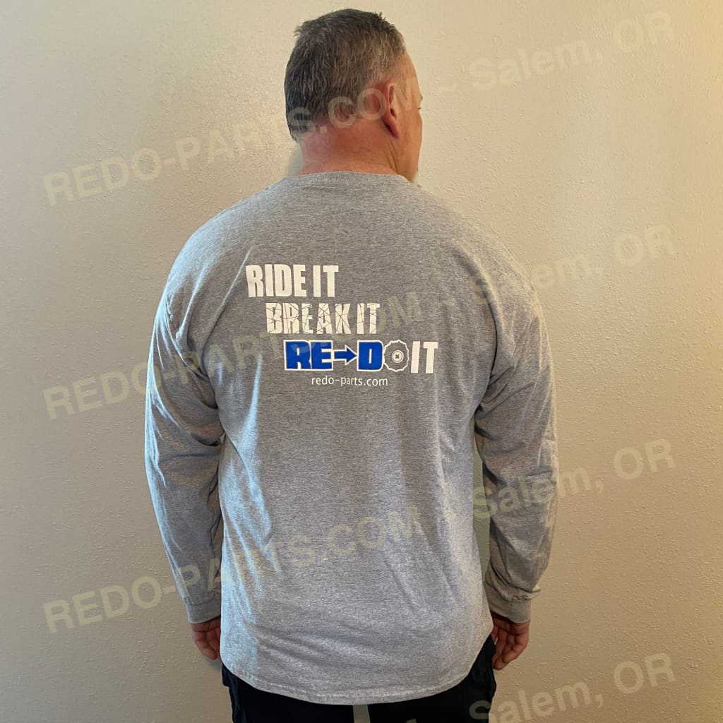 Men’s Sport Gray LS Tee Blue & White Logo *NEW* Swag