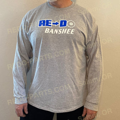 Men’s Sport Gray LS Tee Blue & White Logo *NEW* Swag