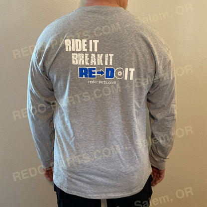 Men’s Sport Gray LS Tee White Logo *NEW* Swag