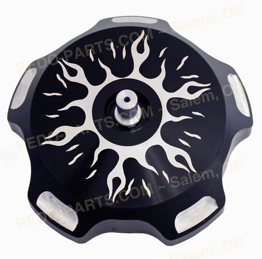 Modquad Gas Cap Billet Aluminum Assorted Styles *NEW* Black Flames Parts - New