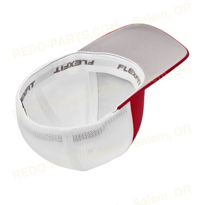 Re-Do Logo Trucker Flexfit Hat Blue White Logo Red with White Mesh *NEW* Swag