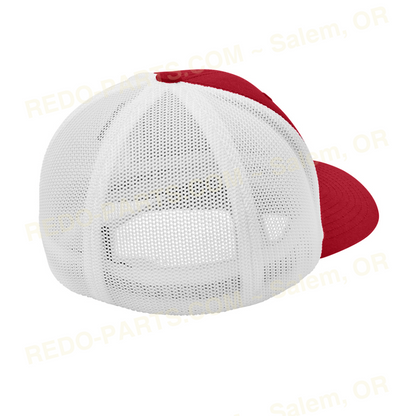 Re-Do Logo Trucker Flexfit Hat Blue White Logo Red with White Mesh *NEW* Swag