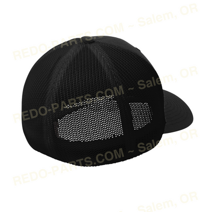 Re-Do Logo Trucker Flexfit Hat Red White Logo Black Hat *NEW* Swag