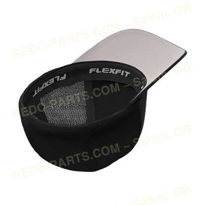 Re-Do Logo Trucker Flexfit Hat Red White Logo Black Hat *NEW* Swag