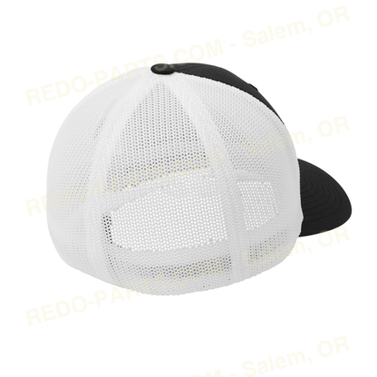 Re-Do Logo Trucker Flexfit Hat Red White Logo Black with White Mesh *NEW* Swag