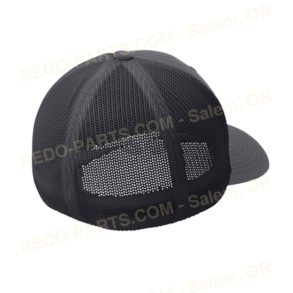 Re-Do Logo Trucker Flexfit Hat Red White Logo Graphite Gray Hat *NEW* Swag