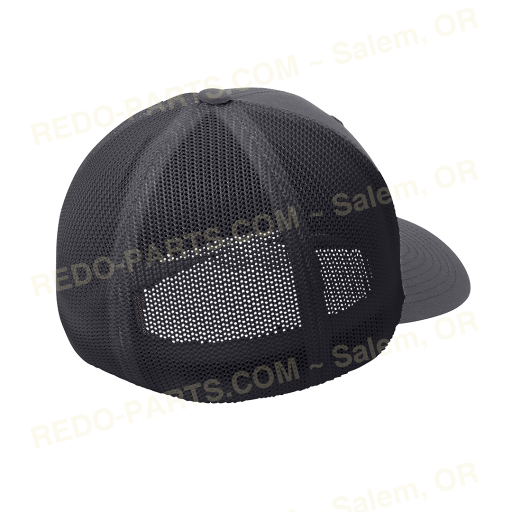 Re-Do Logo Trucker Flexfit Hat Red White Logo Graphite Gray Hat *NEW* Swag