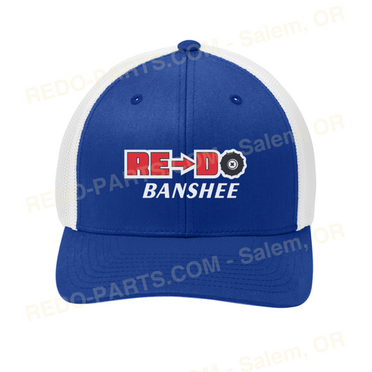 Re-Do Logo Trucker Flexfit Hat Red White Logo Royal Blue with White Mesh *NEW* Swag