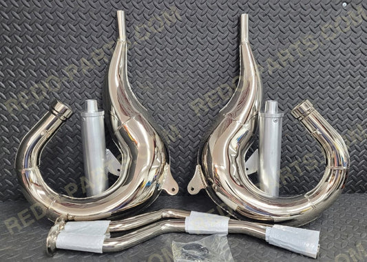 Shearers Small Bore In Frame Exhaust Pipes Chrome *NEW* Parts - New