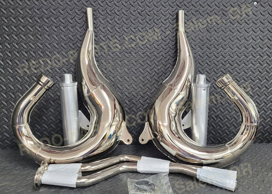 Shearers Small Bore In Frame Exhaust Pipes Chrome *NEW* Parts - New