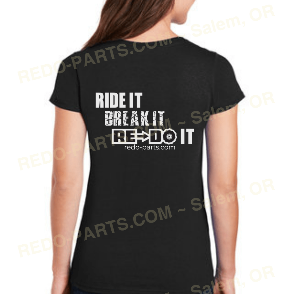 Women’s Black SS Tee Blue & White Logo *NEW* Swag