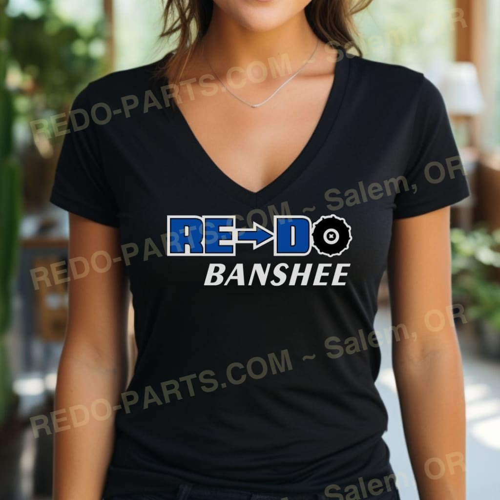 Women’s Black SS Tee Blue & White Logo *NEW* Swag