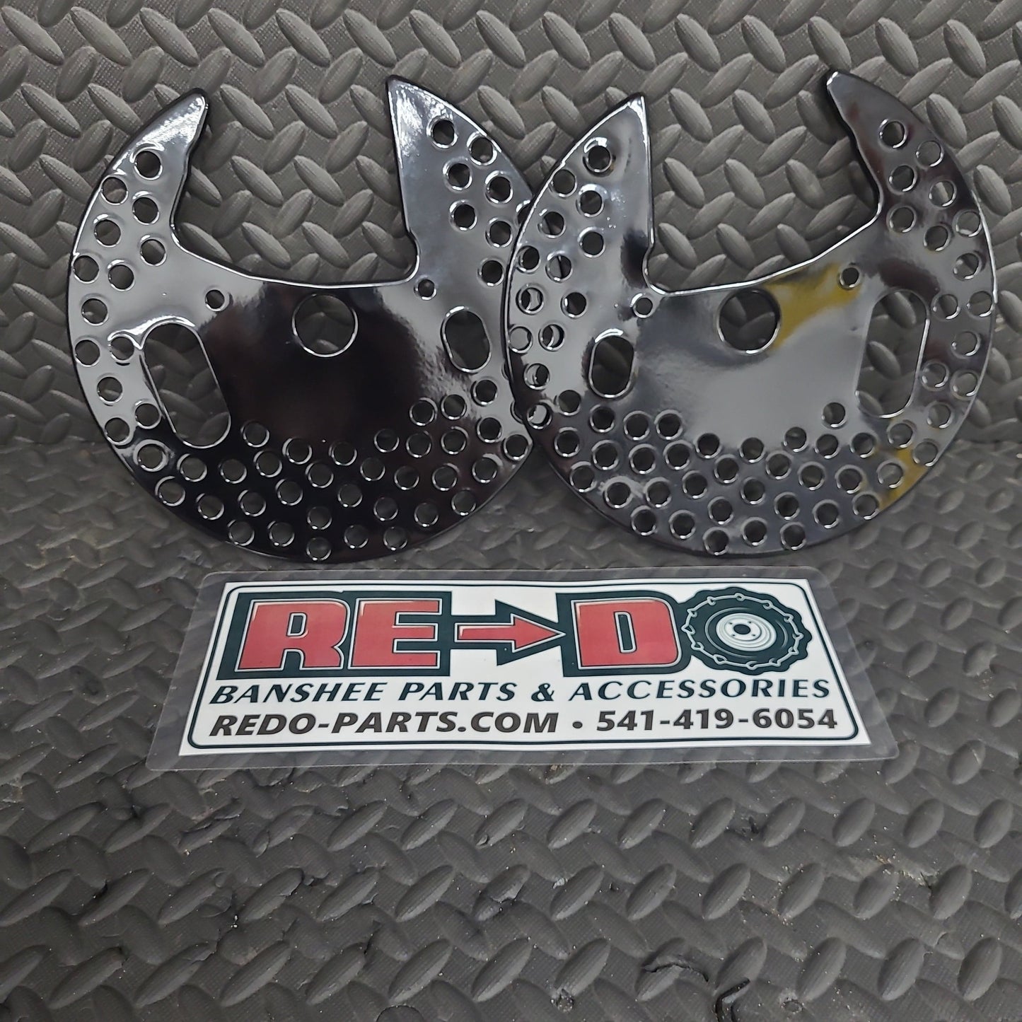 Gloss Black Powder Coated Front Brake Shield Set of 2 *Like NEW*