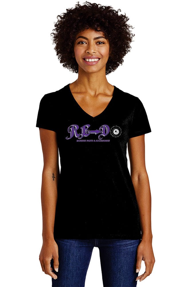 RE-DO Womens V-neck Front Purple